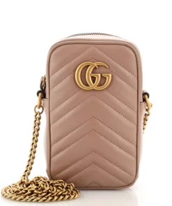Gucci GG Marmont Vertical Phone Matelasse Mini Bag