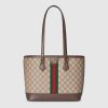 GUCCI Ophidia medium tote beige and brown