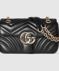Gucci GG Marmont Pochette Shoulder Bag Matelasse Leather Small