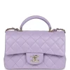 Chanel MINI FLAP BAG WITH TOP HANDLE Metal Light Purple