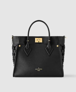 LOUIS VUITTON Grained Calfskin Shearling On My Side MM Black