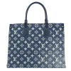 Louis Vuitton Onthego MM Denim Jacquard Textile Navy Blue M59608