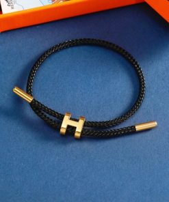 Alternative view of Hermes Rope Chain Bracelet Black