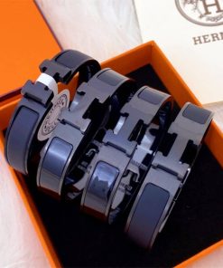 Alternative view of Hermes Mini Clic Anchor Chain Bracelet Black