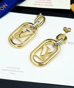 Alternative view of Louis Vuitton Everyday Chain Lv Earrings Gold And Silver