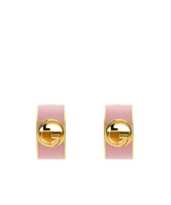 Gucci Blondie Enamel Hoop Earrings Pink