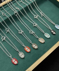 Alternative view of Hermes Mini Maillon Pendant Small Model Necklace Silver Tone With Black