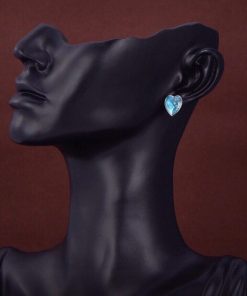 Alternative view of Gucci Heart Earrings With Interlocking G Light Blue Enamel Silver