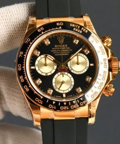 Alternative view of Rolex Cosmograph Daytona Bright Black And Golden With Diamonds 40mm 126518ln