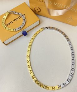 Alternative view of Louis Vuitton Monogram Tied Up Necklace Gold And Silver