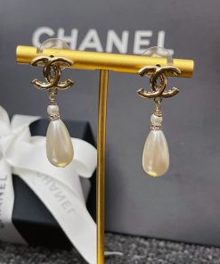 Alternative view of Chanel Cc Pearl Drop Earrings