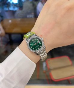 Alternative view of Rolex Lady Datejust 28 Silver Jubilee Diamond Dial In Green 31mm