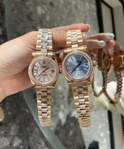 Alternative view of Rolex Datejust Diamond In Rose Gold With Blue Dial 31mm