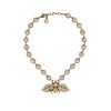 Gucci Bee Necklace With Crystals In Gold