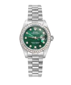 Rolex Lady Datejust 28 Silver Jubilee Diamond Dial In Green 31mm