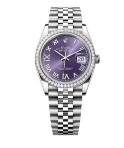 Rolex Datejust 36 Aubergine Diamond Dial Oyster Watch In Purple 126284rbr