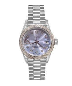 -25% Rolex Datejust Diamond Bezel Oyster White Gold Purple 31mm
