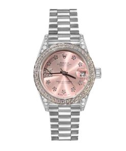 Rolex Datejust Diamond Bezel Oyster White Gold Pink 28mm
