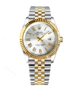 Rolex Datejust Roman Numeral Dial Oystersteel And Gold In White 41mm