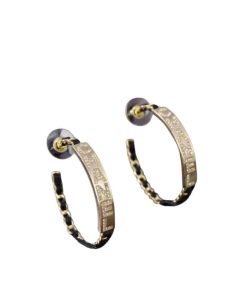 Chanel Earrings Black Gold