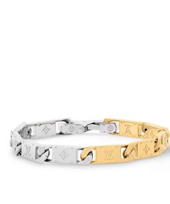 Louis Vuitton Monogram Tied Up Bracelet Gold And Silver