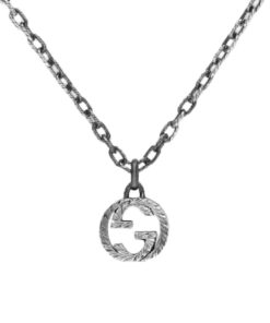 Gucci Interlocking Pendant Necklace Silver