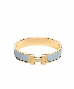 Hermes Clic Clac H Bracelet Gold In Light Blue