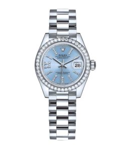 Rolex Lady Datejust 28 Ice Blue Dial Platinum Diamond 28mm 279136iblsrdp