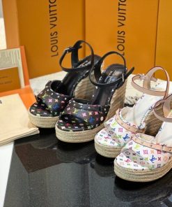Alternative view of Louis Vuitton X Takashi Murakami Helios Wedge Sandal White 1agyx0