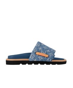 Louis Vuitton Pool Pillow Flat Comfort Mules Blue 1Acjvh