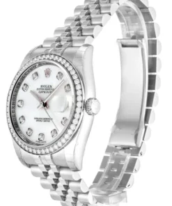 Alternative view of Rolex Datejust 36mm Mother of Pearl – White Dial 116244
