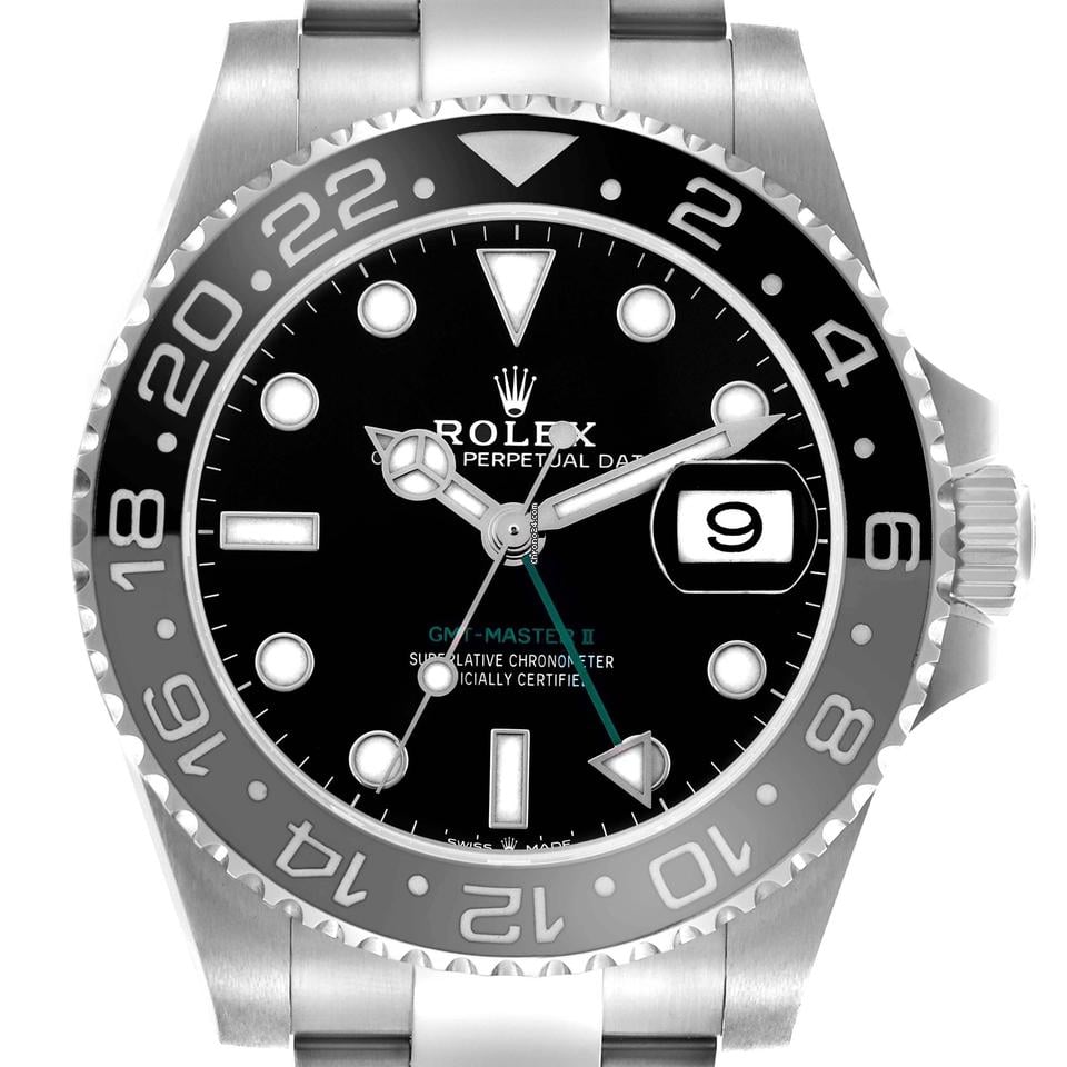 Rolex GMT-Master II Black Gray Bruce Wayne Bezel Steel Mens Watch 126710