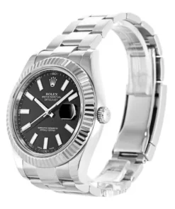 Alternative view of Rolex Datejust 41mm Black Dial 116334