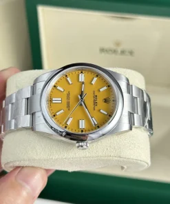 Alternative view of Rolex Oyster Perpetual 41mm Yellow Dial 124300
