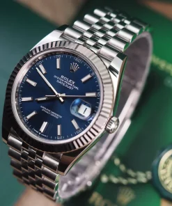 Alternative view of Rolex Datejust 41mm Blue Dial 126334 Jubilee
