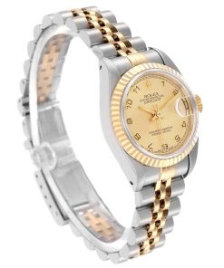 Alternative view of Rolex Datejust Champagne Dial Steel Yellow Gold Ladies Watch 69173