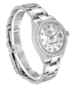 Alternative view of Rolex Datejust Midsize 31 Steel Diamond Mother Of Pearl Dial Ladies Watch 178384