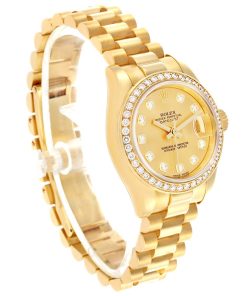 Alternative view of Rolex Datejust President Yellow Gold Diamond Ladies Watch 179138