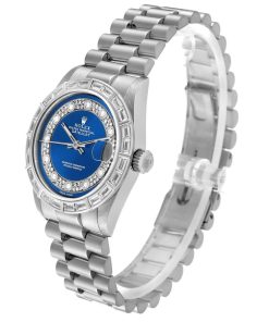 Alternative view of Rolex President Platinum Myriad Diamond Ladies Watch 68266 Box Papers