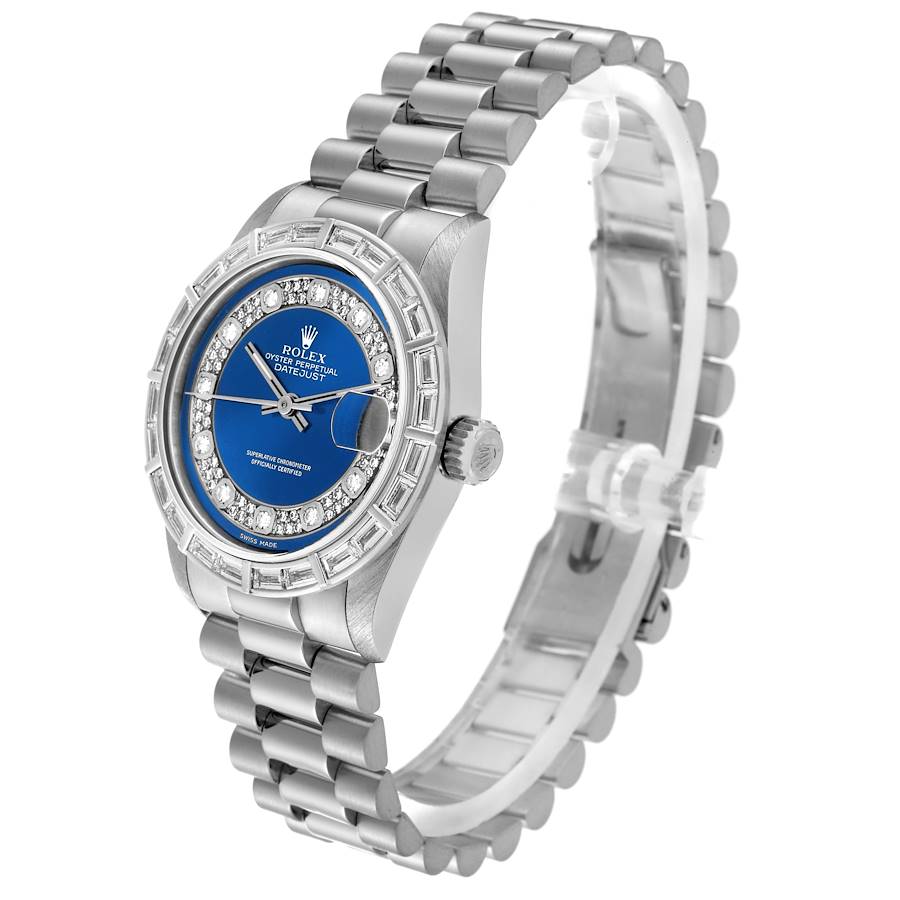 Rolex President Platinum Myriad Diamond Ladies Watch 68266 Box Papers - Image 2